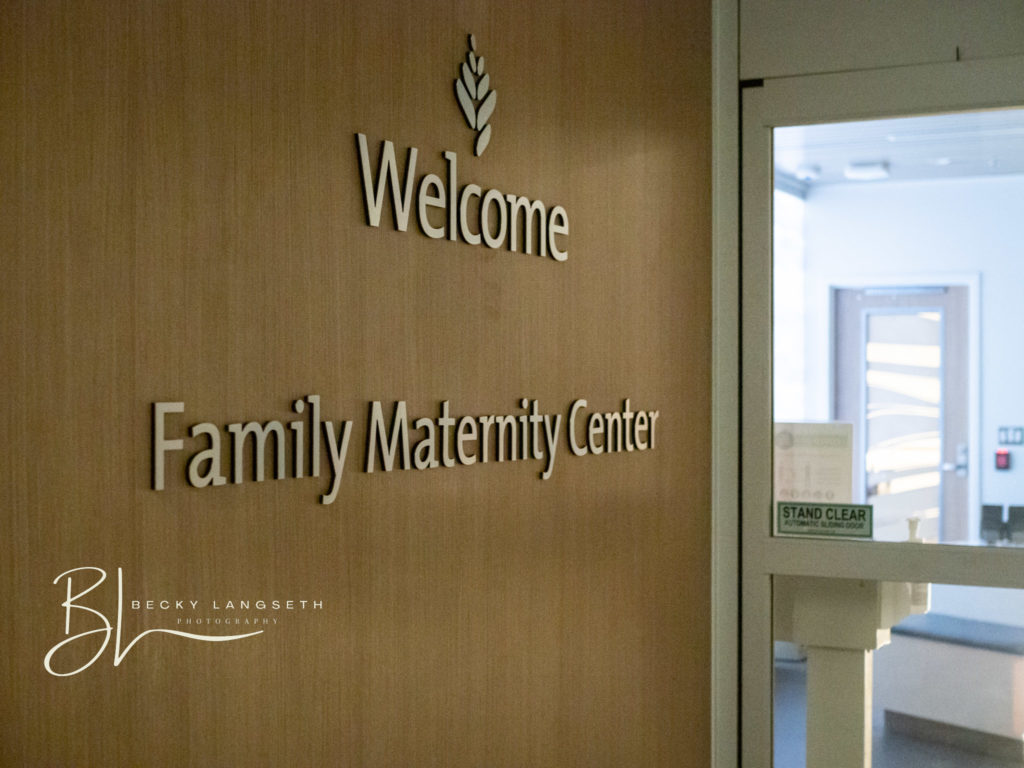 Welcome sign at Evegreen Family Maternity Center and Hospital in Kirkland, WA. This photos is an example of how birth photography can be beautiful and not gross. Image taken by Seattle birth photographer, Becky Langseth. 